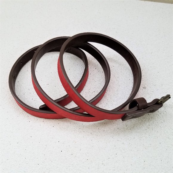 Brown Women's Belt with Red Back - Picture 2 of 5